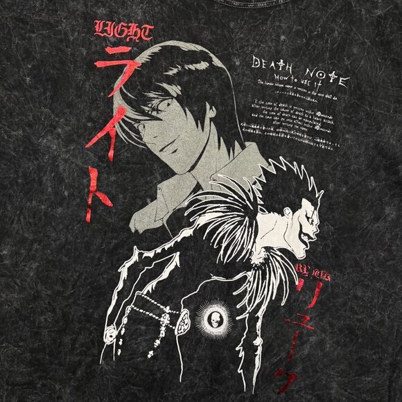 Death Note Light and Ryuk acid wash anime T-Shirt Size 3XL - Picture 4 of 4